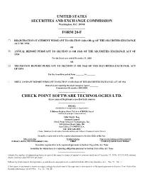 CHECK POINT SOFTWARE TECHNOLOGIES LTD. (Exact Name of Registrant As Specified in Its Charter)