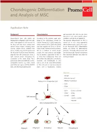Chondrogenic Differentiation and Analysis of MSC