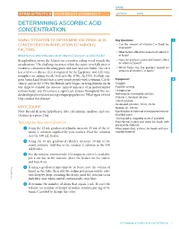 Determining Ascorbic Acid Concentration