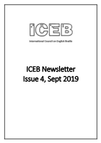 ICEB Newsletter Issue 4, September 2019