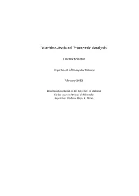 Machine-Assisted Phonemic Analysis