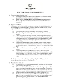 Non Vice Regal Function Policy