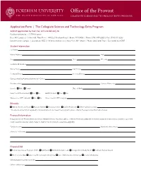 Office of the Provost Collegiate Science and Technology Entry Program