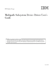 Multipath Subsystem Device Driver User's Guide