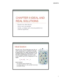 Chapter 9 Ideal and Real Solutions