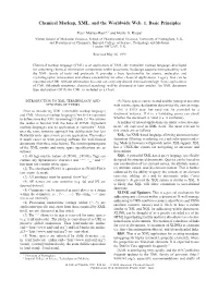 Chemical Markup, XML, and the Worldwide Web. 1. Basic Principles