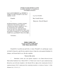 Class Action Complaint Filed in Detroit, MI