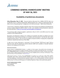 Combined General Shareholders' Meeting of May 26, 2021