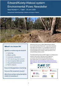 Edward/Kolety-Wakool System Environmental Flows Newsletter, Issue 4