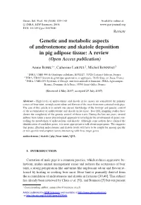 Genetic and Metabolic Aspects of Androstenone and Skatole Deposition in Pig Adipose Tissue: a Review (Open Access Publication)