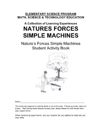 Natures Forces Simple Machines