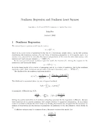 Nonlinear Regression and Nonlinear Least Squares