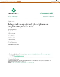 Palinopsia from a Posteriorly Placed Glioma - an Insight Into Its Possible Causes Amad Naseer Khan Aga Khan University