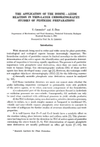 The Application of the Iodine - Azide Reaction in Thin-Layer Chromatography Studies of Pesticide Preparations