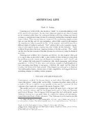 Artificial Life