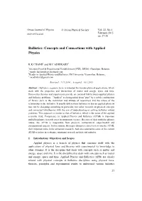 Ballistics: Concepts and Connections with Applied Physics
