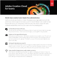 Creative Cloud Team Overview