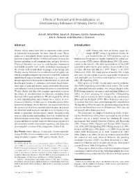 Effects of Restraint and Immobilization on Electrosensory Behaviors of Weakly Electric Fish