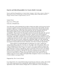 Expertise and Political Responsibility: the Columbia Shuttle Catastrophe