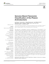 Genome-Based Taxonomic Classification of the Phylum