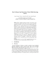 How to Keep Your Head Above Water While Detecting Errors