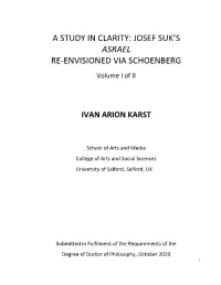 Josef Suk's Asrael Re-Envisioned Via Schoenberg