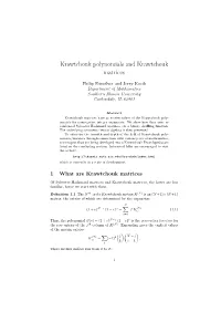 Krawtchouk Polynomials and Krawtchouk Matrices