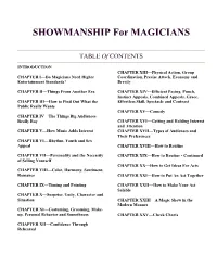 SHOWMANSHIP for MAGICIANS
