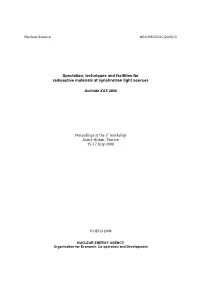 Speciation, Techniques and Facilities for Radioactive Materials at Synchrotron Light Sources