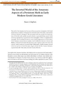 The Inverted World of the Amazons: Aspects of a Persistent Myth in Early Modern Greek Literature*