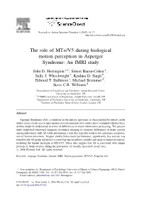 The Role of MT+/V5 During Biological Motion Perception in Asperger Syndrome: an Fmri Study