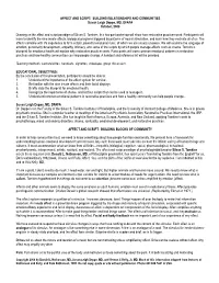 AFFECT and SCRIPT: BUILDING RELATIONSHIPS and COMMUNITIES Susan Leigh Deppe, MD, DFAPA October, 2008
