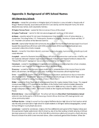 Appendix 3: Background of APS School Names APS Elementary Schools