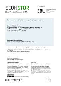 Applications of Stochastic Optimal Control to Economics and Finance