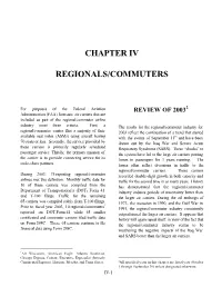 Chapter Iv Regionals/Commuters