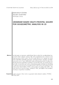 Grammar Based Multi-Frontal Solver for Isogeometric Analysis in 1D
