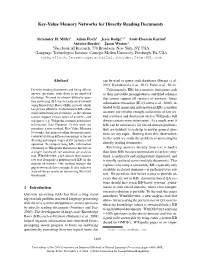 Key-Value Memory Networks for Directly Reading Documents