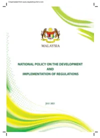 National Policy on the Development and Implementation of Regulations