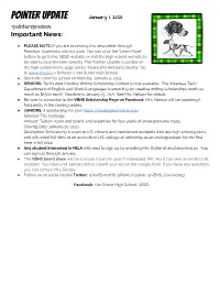 Pointer Update January 1, 2021 #Pointerspresson Important News