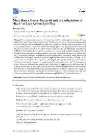 Racecraft and the Adaptation of “Race” in Live Action Role Play