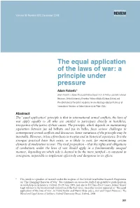 The Equal Application of the Laws Of