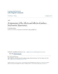 A Taxonomy of the Effects and Affects of Surface-Level Metric Dissonance" (2007)