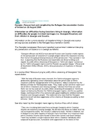 Georgia - Researched and Compiled by the Refugee Documentation Centre of Ireland on 28 August 2009