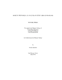 More to the World: an Analysis of Study Abroad Programs