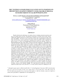 Nrc Technical Basis for Evaluation of Its Position on Protection Against Common Cause Failure in Digital Systems Used in Nuclear Power Plants