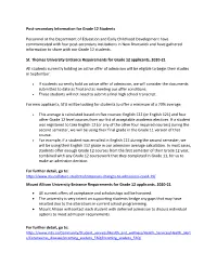 Post-Secondary Informatin for Grade 12 Students