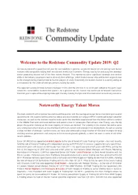 The Redstone Commodity Update 2019: Q2