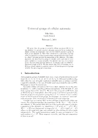 Universal Groups of Cellular Automata