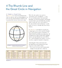 4 the Rhumb Line and the Great Circle in Navigation Navigation