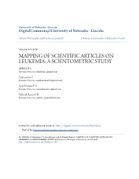 A SCIENTOMETRIC STUDY SHILPA B S Kuvempu University, Shilpabsmsc@Gmail.Com